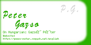peter gazso business card